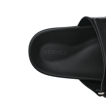 Hermes Calfskin Studded Womens Chypre Sandals 37 Black 7 of 7