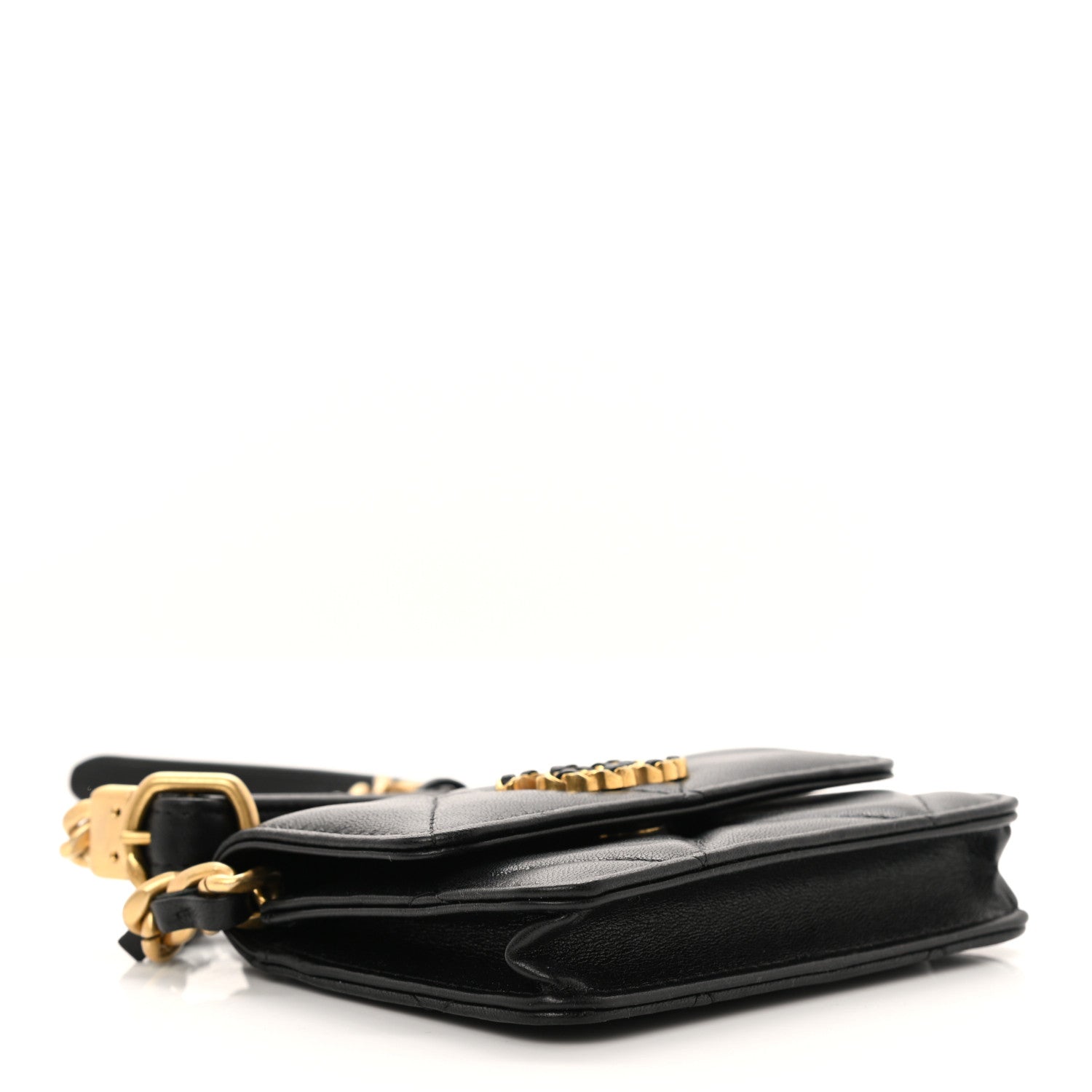 Chanel Lambskin Quilted Chanel 19 Flap Belt Bag Black 3 of 12