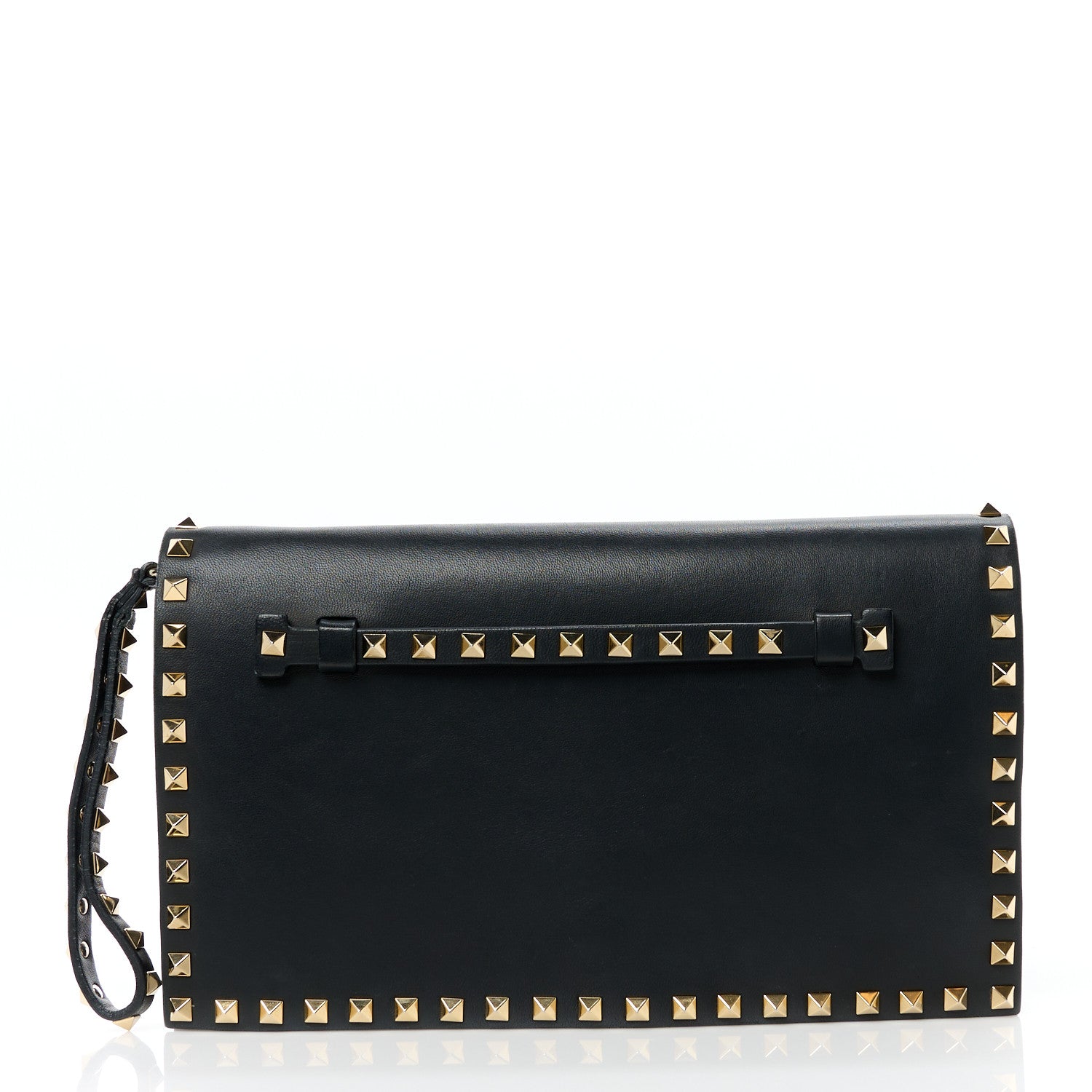 Valentino Garavani Nappa Rockstud Wristlet Clutch Black 1 of 11