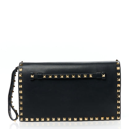 Valentino Garavani Nappa Rockstud Wristlet Clutch Black 1 of 11