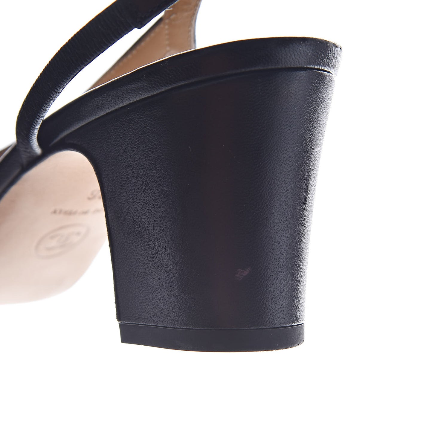 Lambskin Patent Cap Toe CC Slingback Sandals 36 Black