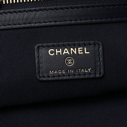 Chanel Denim Quilted Cosmetic Case Blue 6 of 8