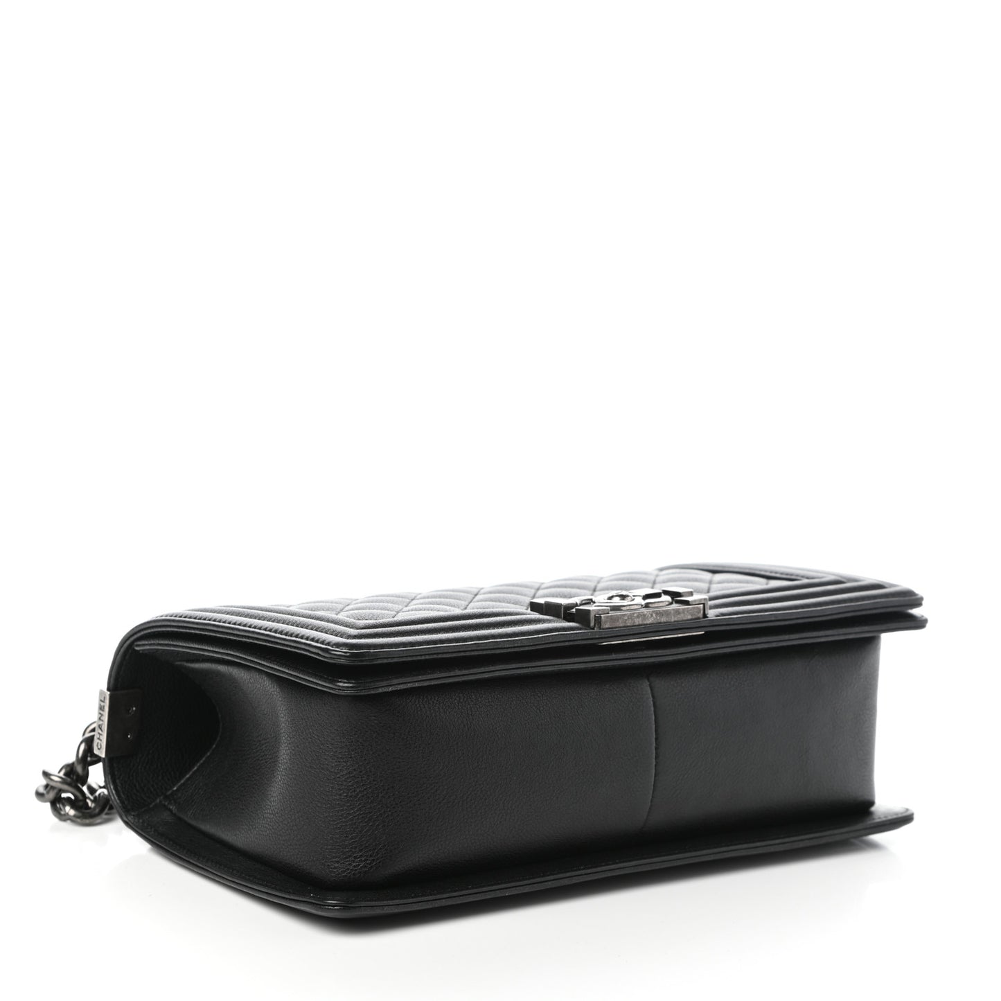 Calfskin Quilted Medium Boy Flap Black