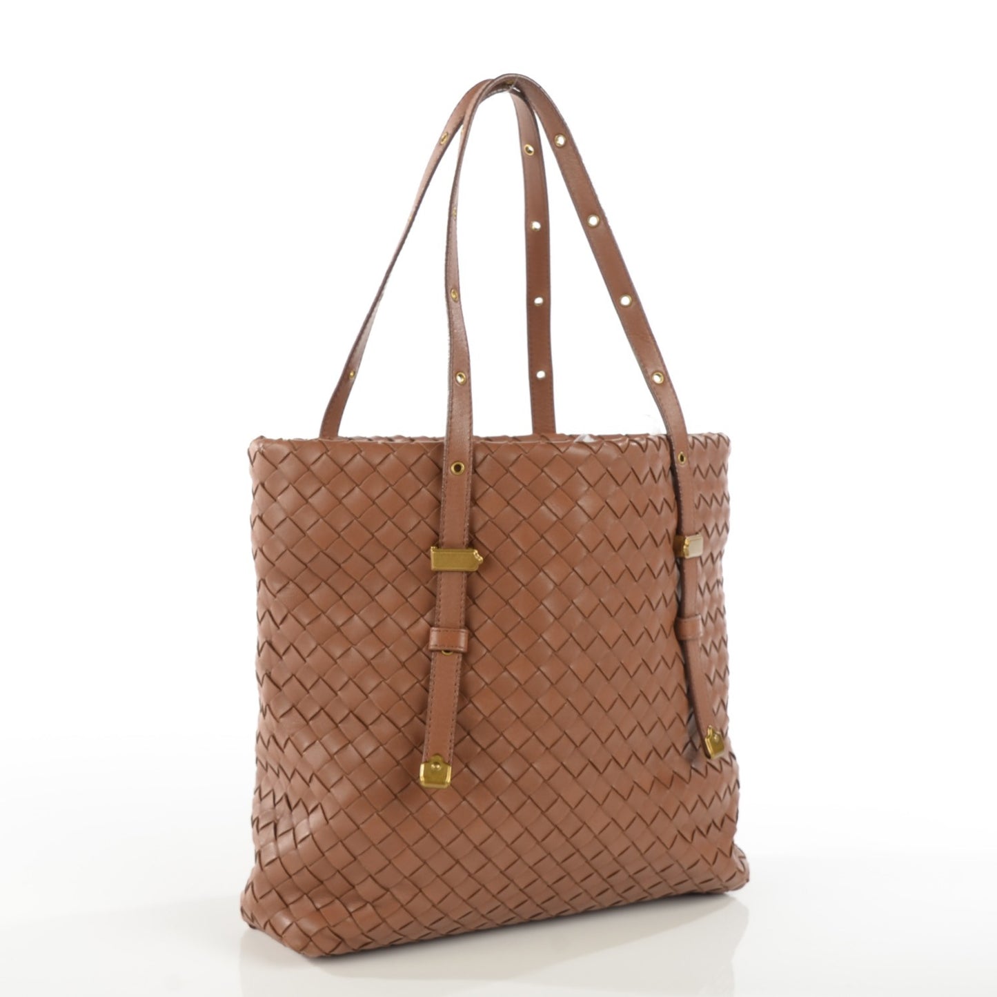 Nappa Intrecciato Mini Shopper Tote Noce