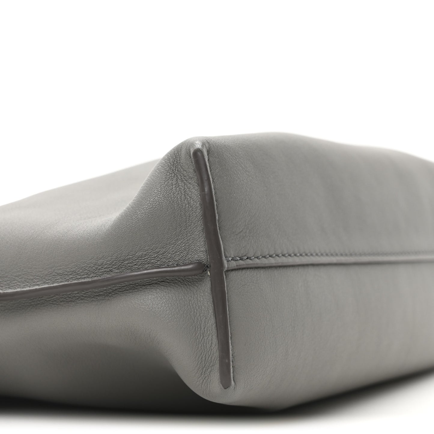 Calfskin Mini Flamenco Knot Clutch Pearl Grey