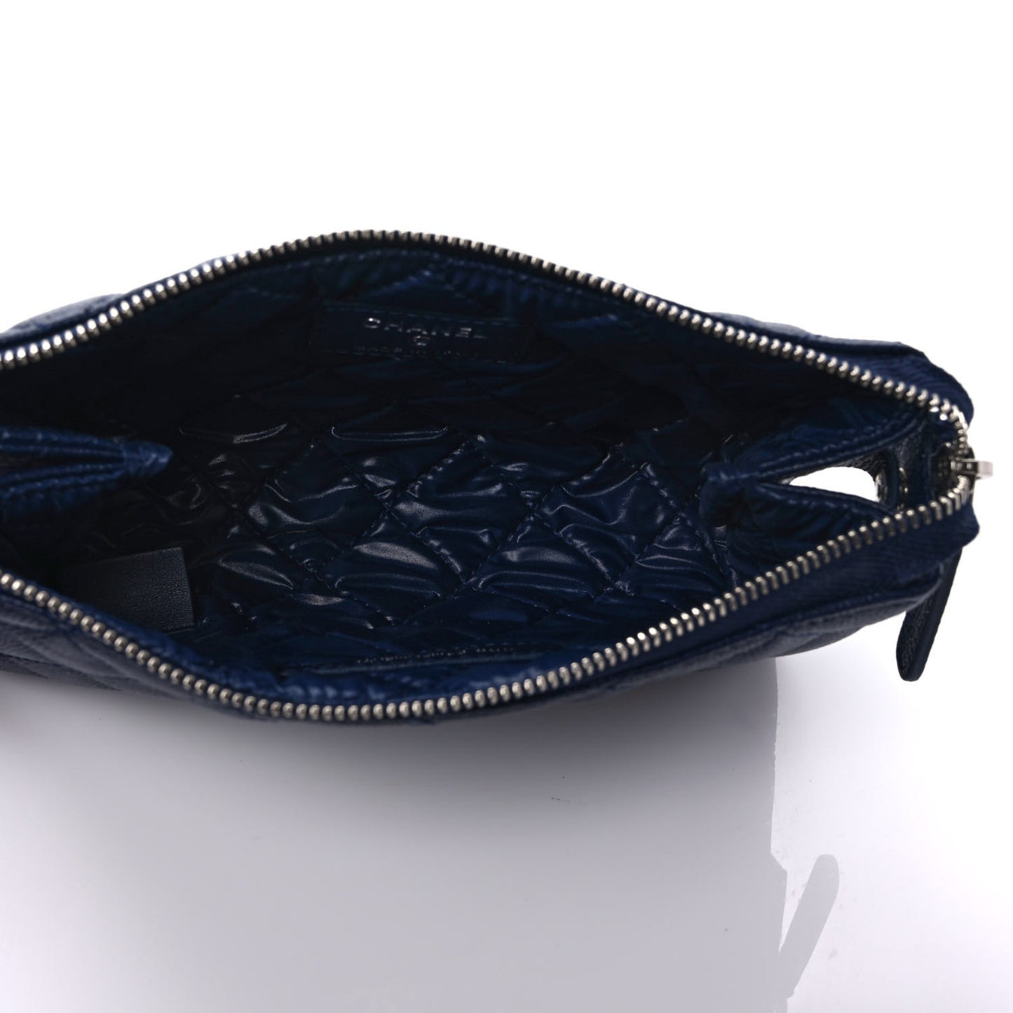 Caviar Quilted Cosmetic Case Navy