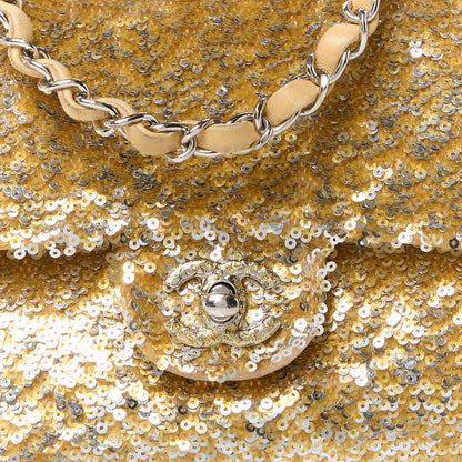 Chanel Sequin Mini Rectangular Flap Gold 9 of 11