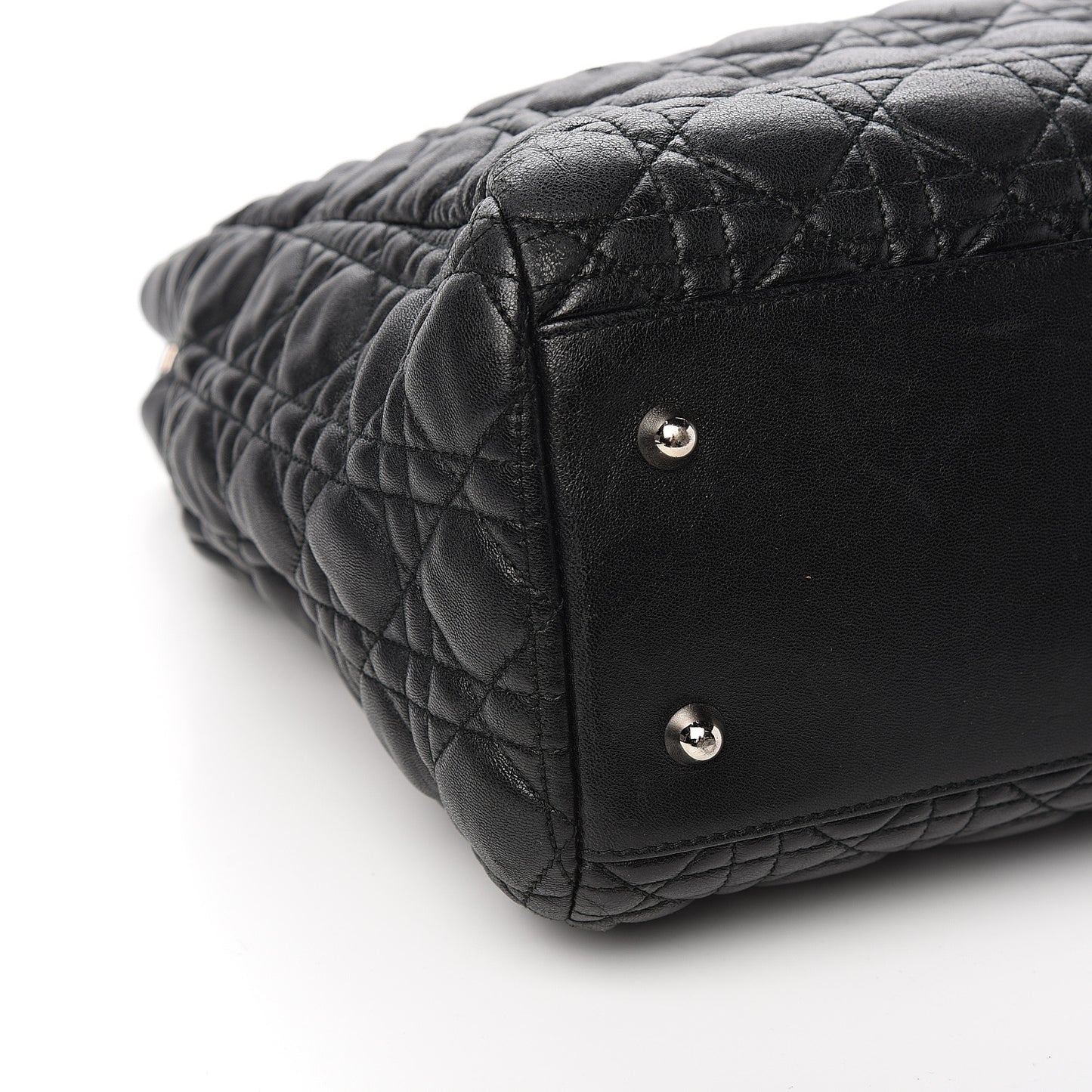 Lambskin Cannage Large Dior Soft Shopping Tote Black