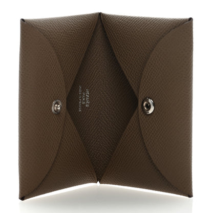 Hermes Epsom Calvi Card Case Etoupe 5 of 6