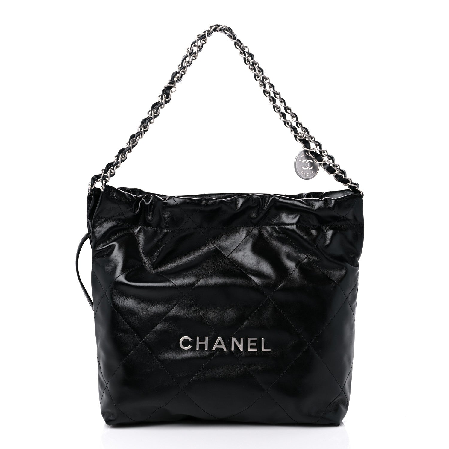 Chanel Shiny Calfskin Quilted Small Chanel 22 Black 3 of 11
