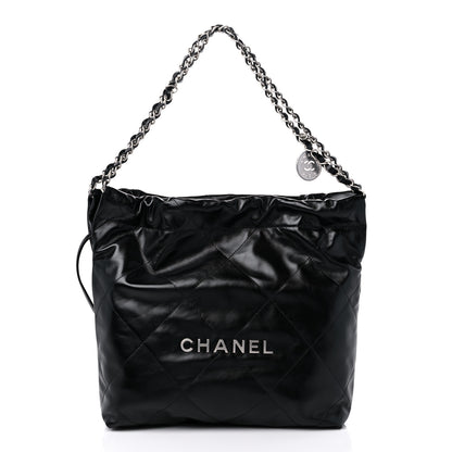 Chanel Shiny Calfskin Quilted Small Chanel 22 Black 3 of 11