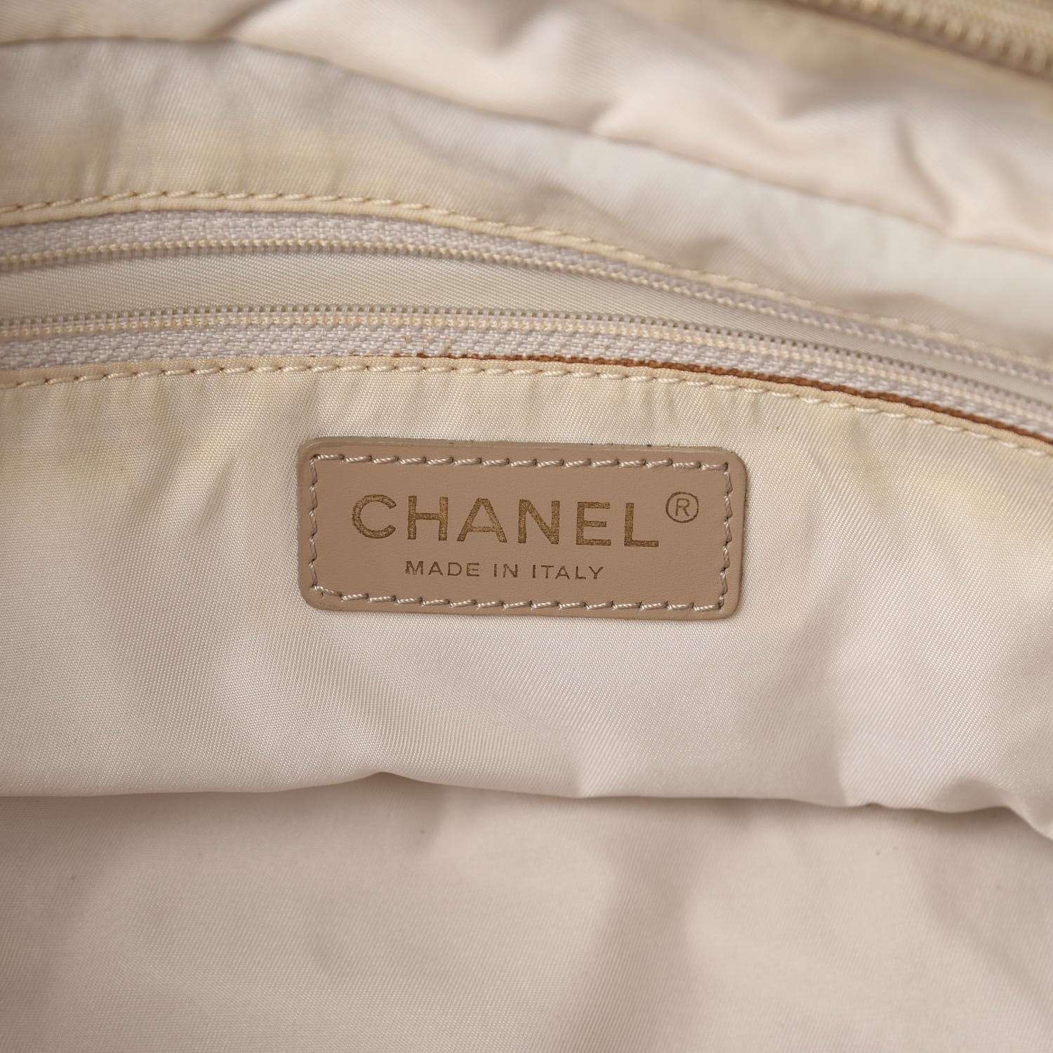 Chanel Nylon Travel Bowler Beige 6 of 14