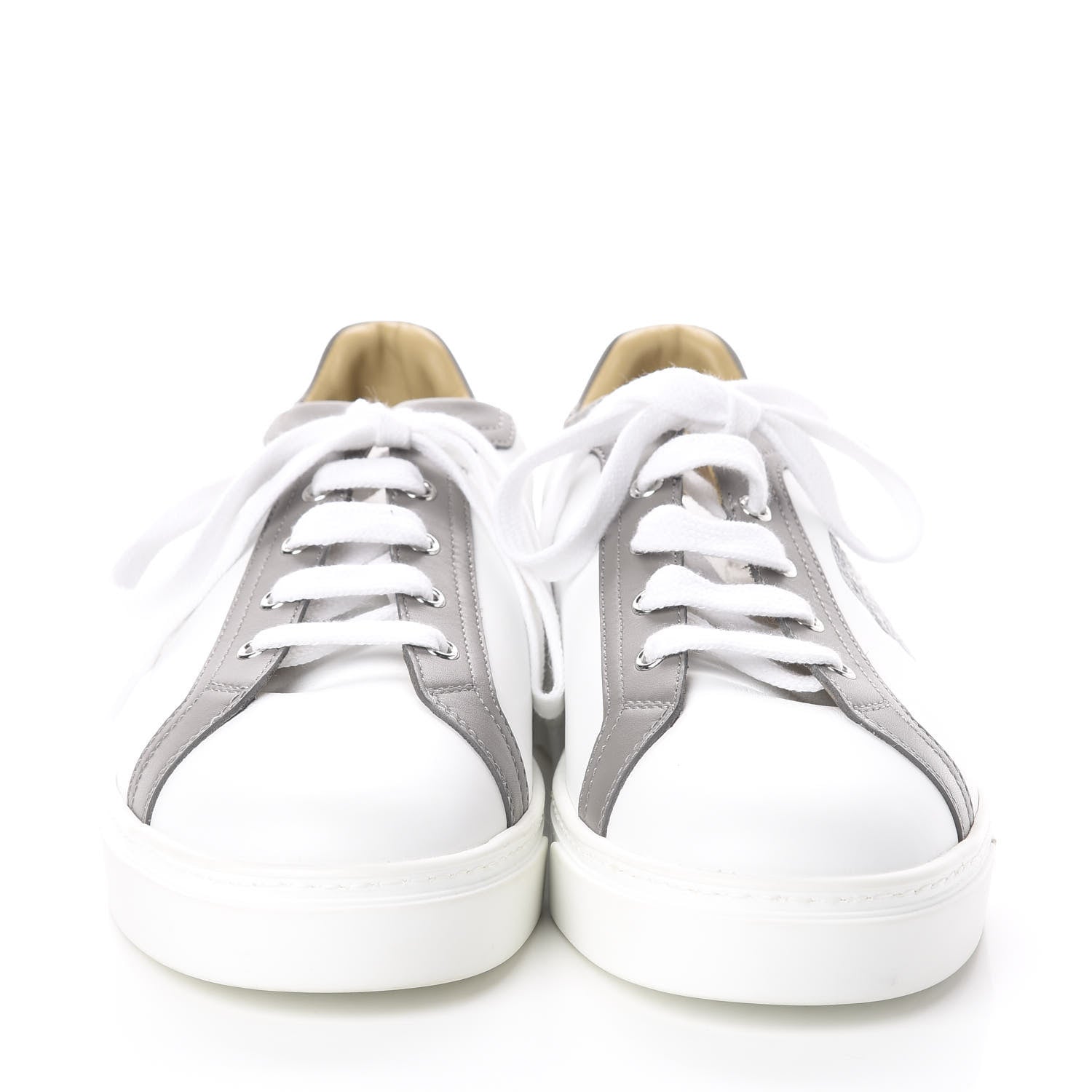 Hermes Calfskin Mens Wing Sneakers 43 White Grey 3 of 7