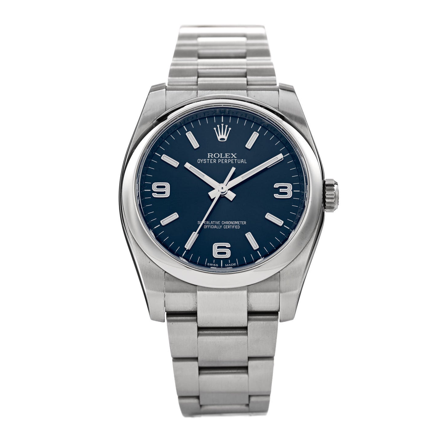 Stainless Steel 36mm Oyster Perpetual Watch Blue 116000