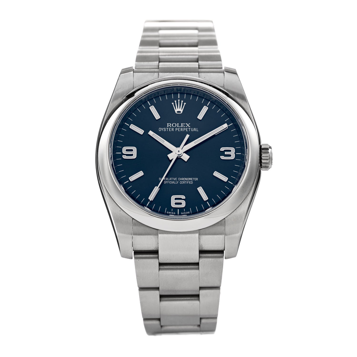 Rolex Stainless Steel 36mm Oyster Perpetual Watch Blue 116000 1 of 5