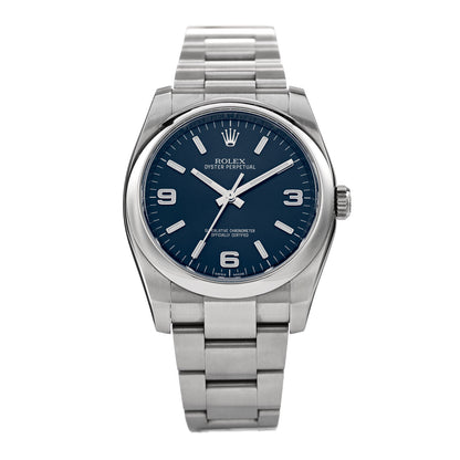 Rolex Stainless Steel 36mm Oyster Perpetual Watch Blue 116000 1 of 5