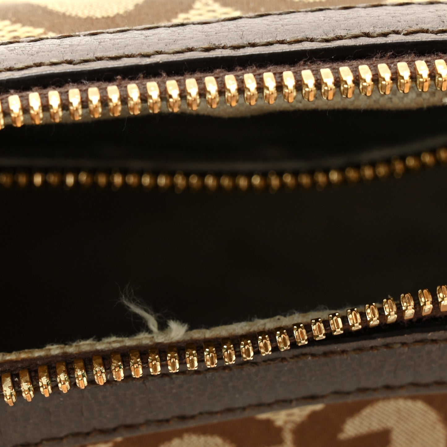 Monogram Jumbo GG Textured Dollar Calfskin Web Messenger Shoulder Bag Camel Ebony New Acero
