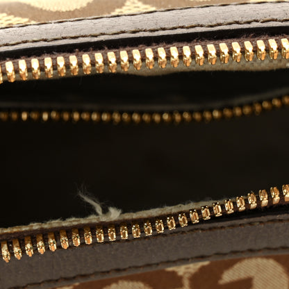 Gucci Monogram Jumbo GG Textured Dollar Calfskin Web Messenger Shoulder Bag Camel Ebony New Acero 13 of 14