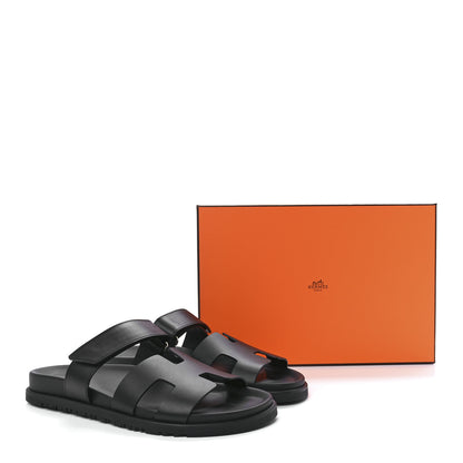 Hermes Calfskin Womens Chypre Sandals 40 Black 9 of 9