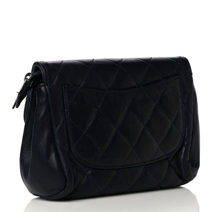 Chanel Lambskin Quilted Flap Cosmetic Case Blue 3 of 11
