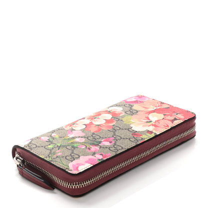 Gucci GG Supreme Monogram Blooms Zip Around Wallet Beige Multicolor Dry Rose 4 of 7