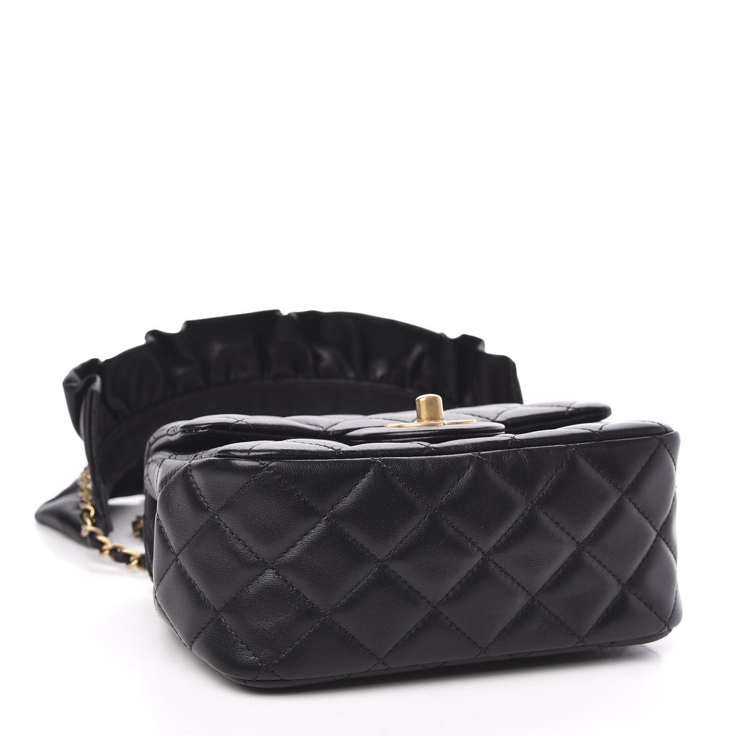 Lambskin Quilted Mini Romance Square Flap Black