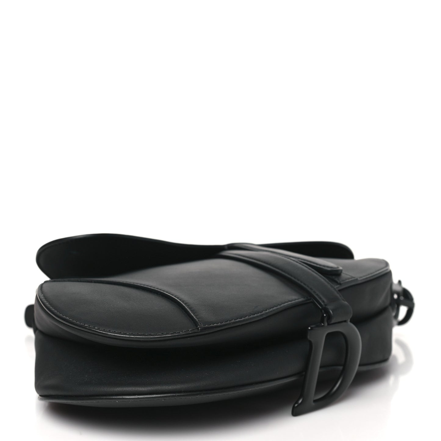 Ultra Matte Calfskin Saddle Bag Black