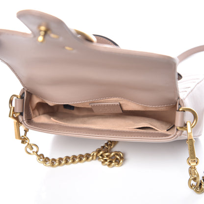 Gucci Calfskin Matelasse Mini GG Marmont Top Handle Shoulder Bag Porcelain Rose 5 of 10