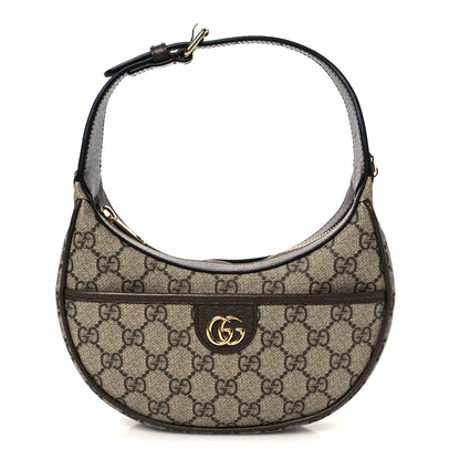 Gucci GG Supreme Monogram Textured Dollar Calfskin Small Ophidia Shoulder Bag Beige Ebony New Acero 1 of 11