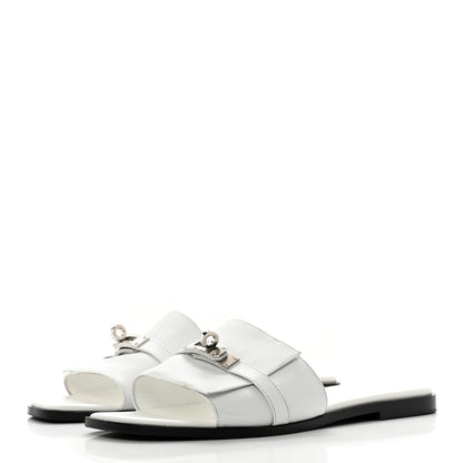 Hermes Calfskin Giulia Sandals 40.5 White 3 of 8