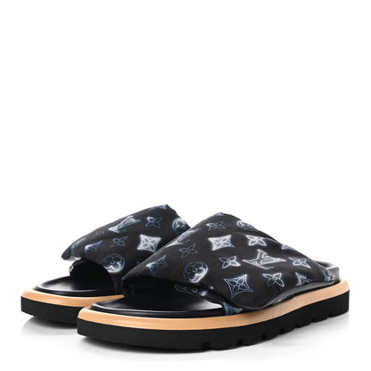 Louis Vuitton Nylon Monogram Womens Pool Pillow Comfort Mule 40 Navy Blue 3 of 12