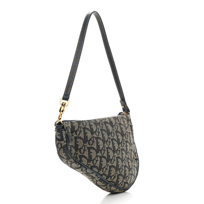 Christian Dior Monogram Mini Saddle Pochette Navy 3 of 12