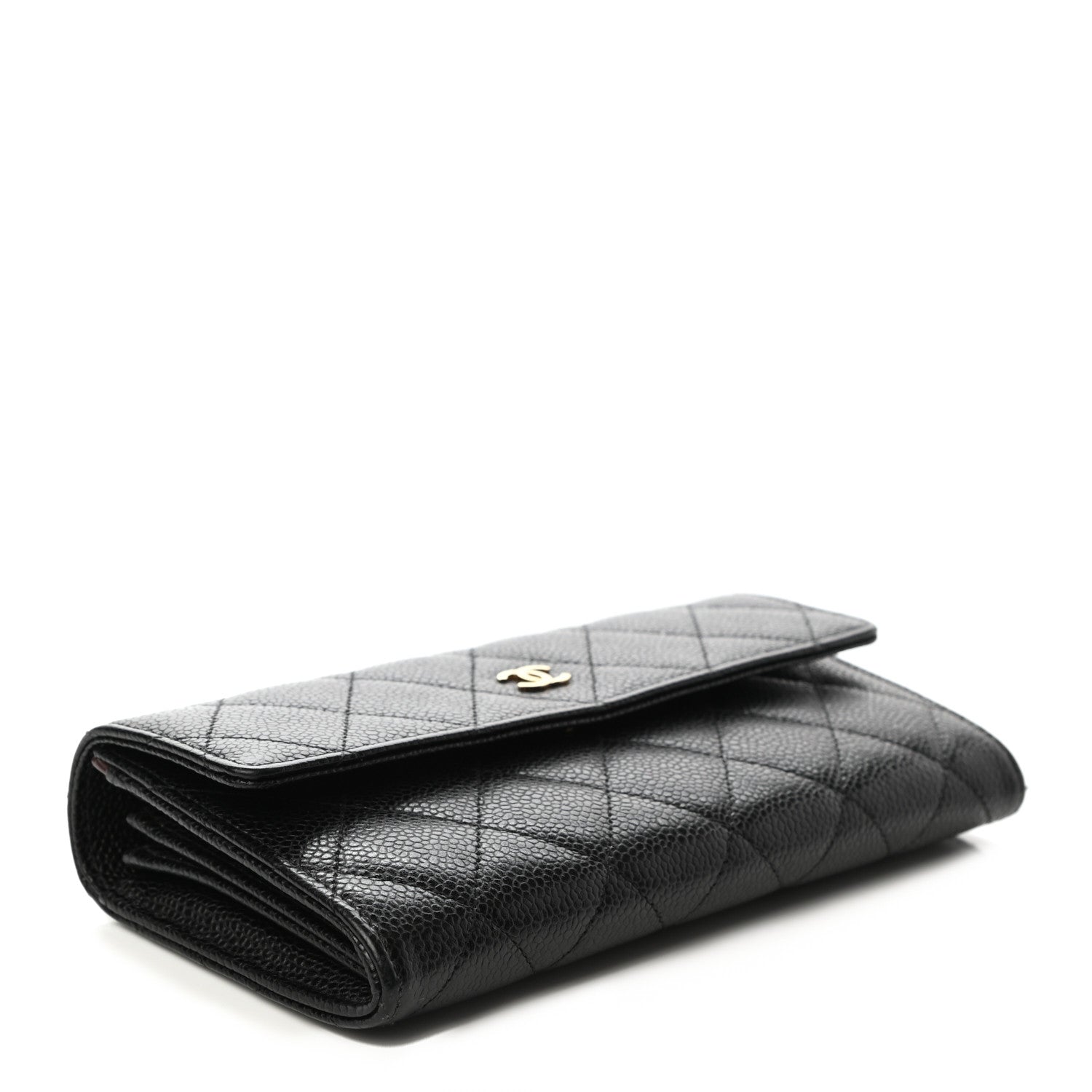 Chanel Caviar Quilted Large Gusset Flap Wallet Black 4 of 8