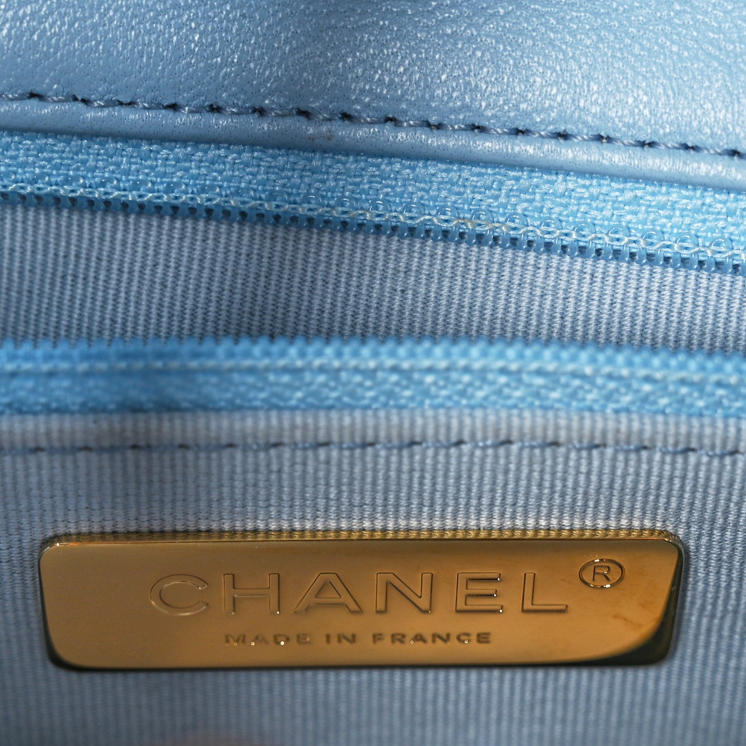 Chanel Lambskin Quilted Large Chanel 19 Flap Light Blue 7 of 11