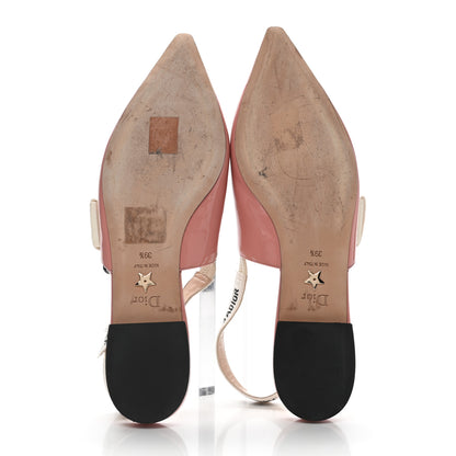 Christian Dior Patent Ribbon J'Adior Slingback Ballet Flats 39.5 Dusty Candy 5 of 9