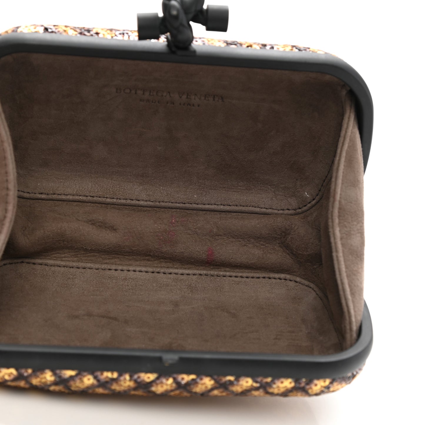 Metallic Paillettes Sequin Intrecciato Knot Clutch