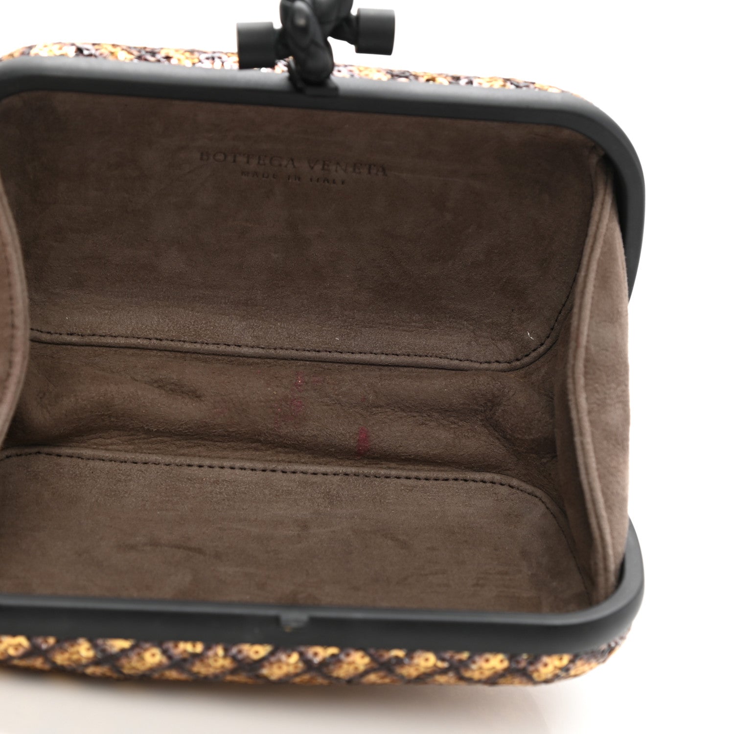 Bottega Veneta Metallic Paillettes Sequin Intrecciato Knot Clutch 5 of 7