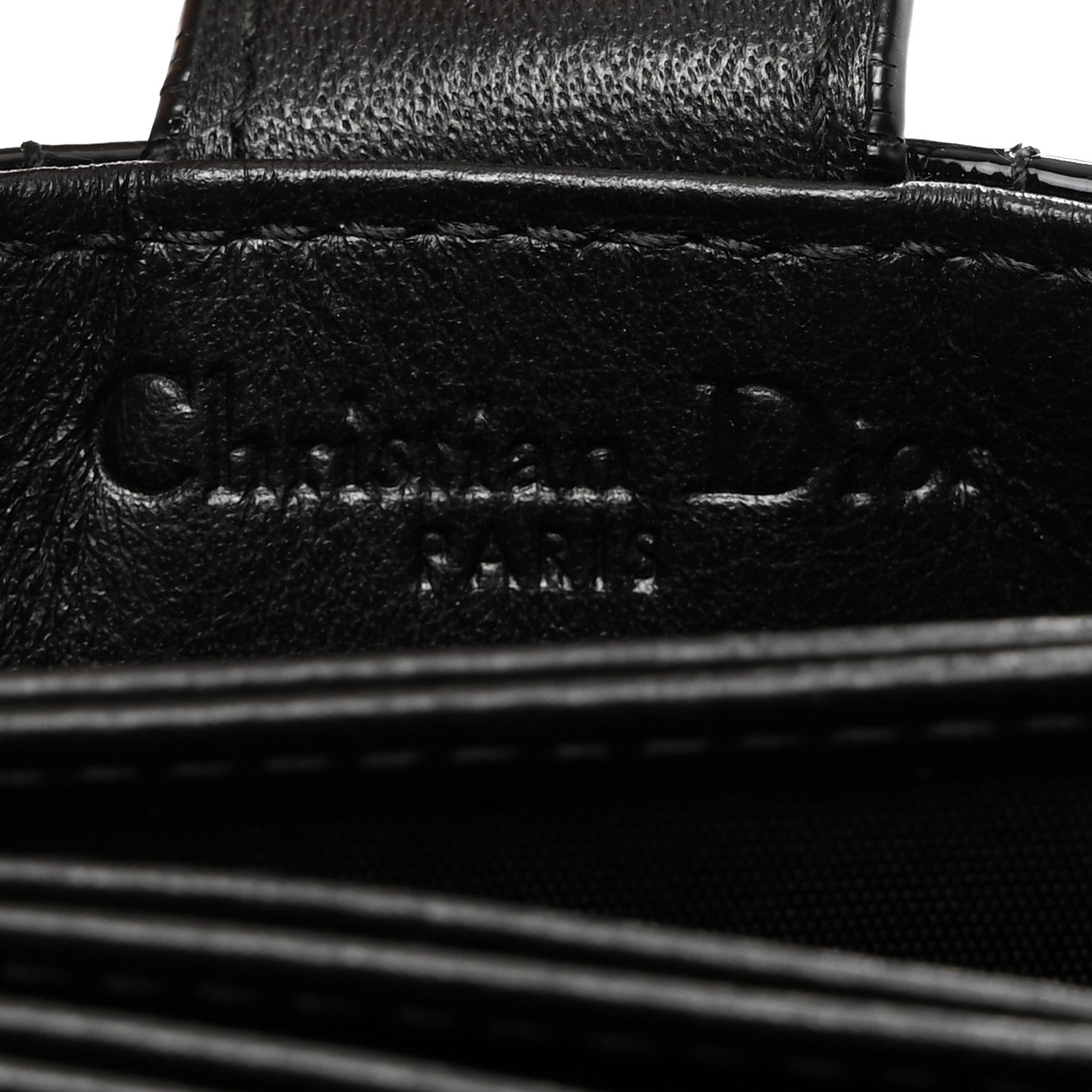 Christian Dior CHRISTIAN DIOR Patent Cannage Lady Dior 5-Gusset Card Holder Black 6 of 9