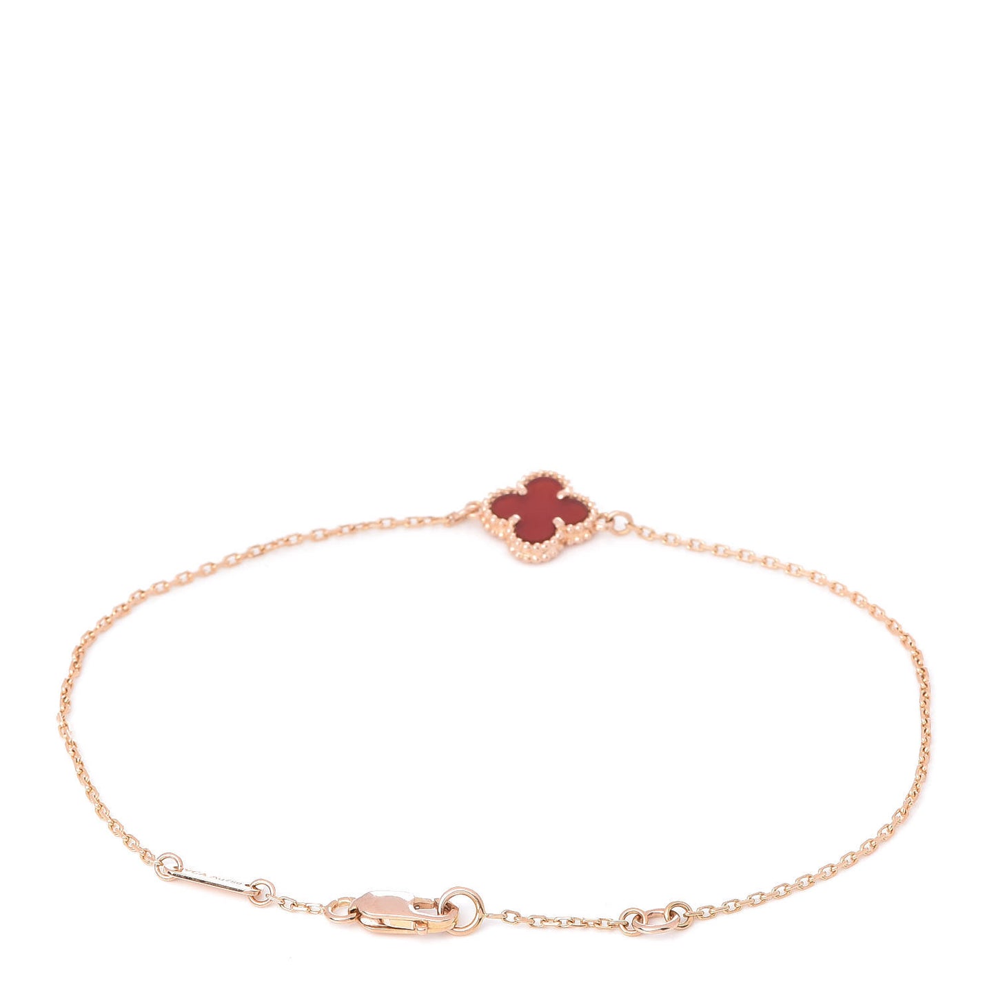 18K Rose Gold Carnelian Sweet Alhambra Bracelet
