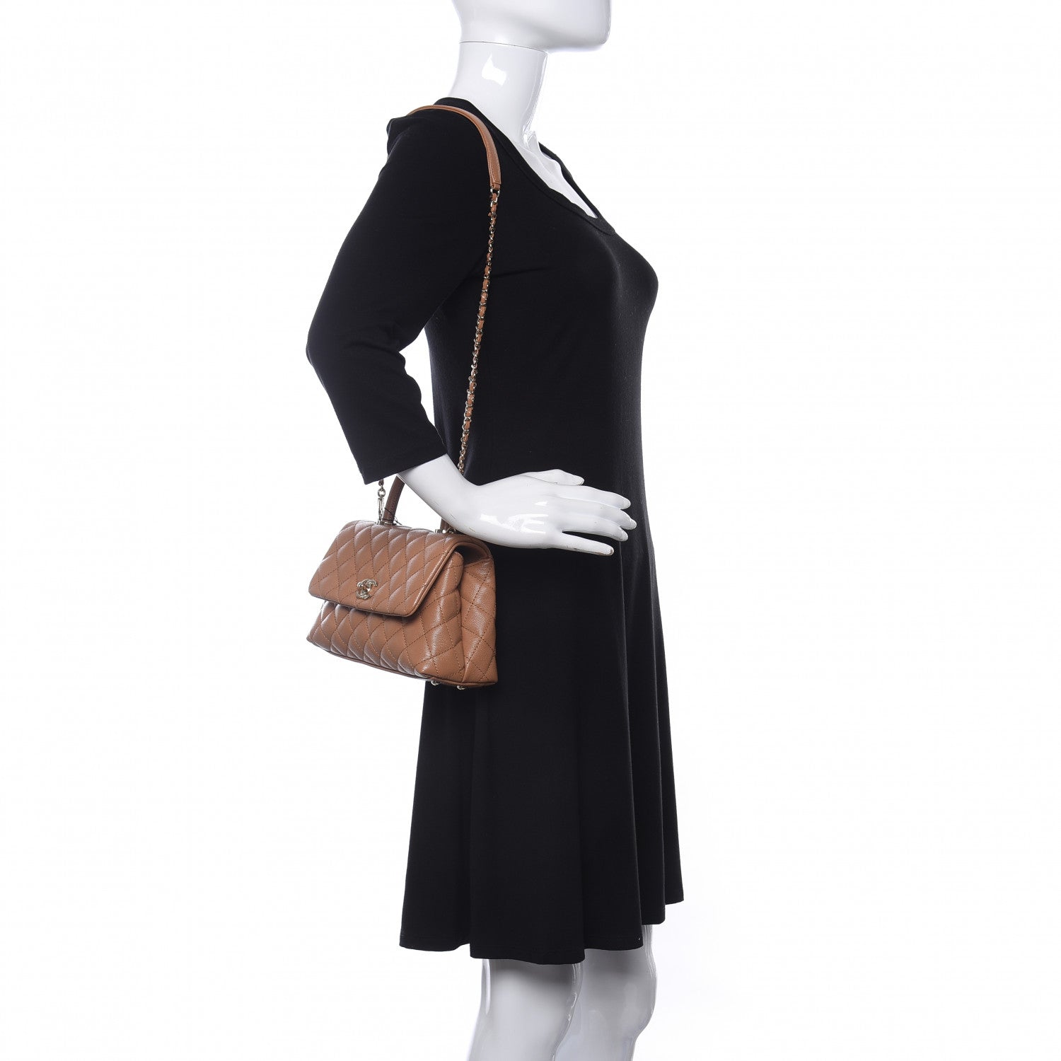 Chanel Caviar Quilted Mini Coco Handle Flap Brown 2 of 9