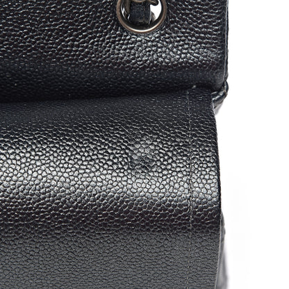 Chanel Pearly Caviar Quilted Jumbo Double Flap Black 9 of 12