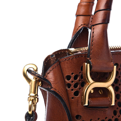 Chloe Calfskin Perforated Medium Marcie Satchel Mahogany 11 of 15