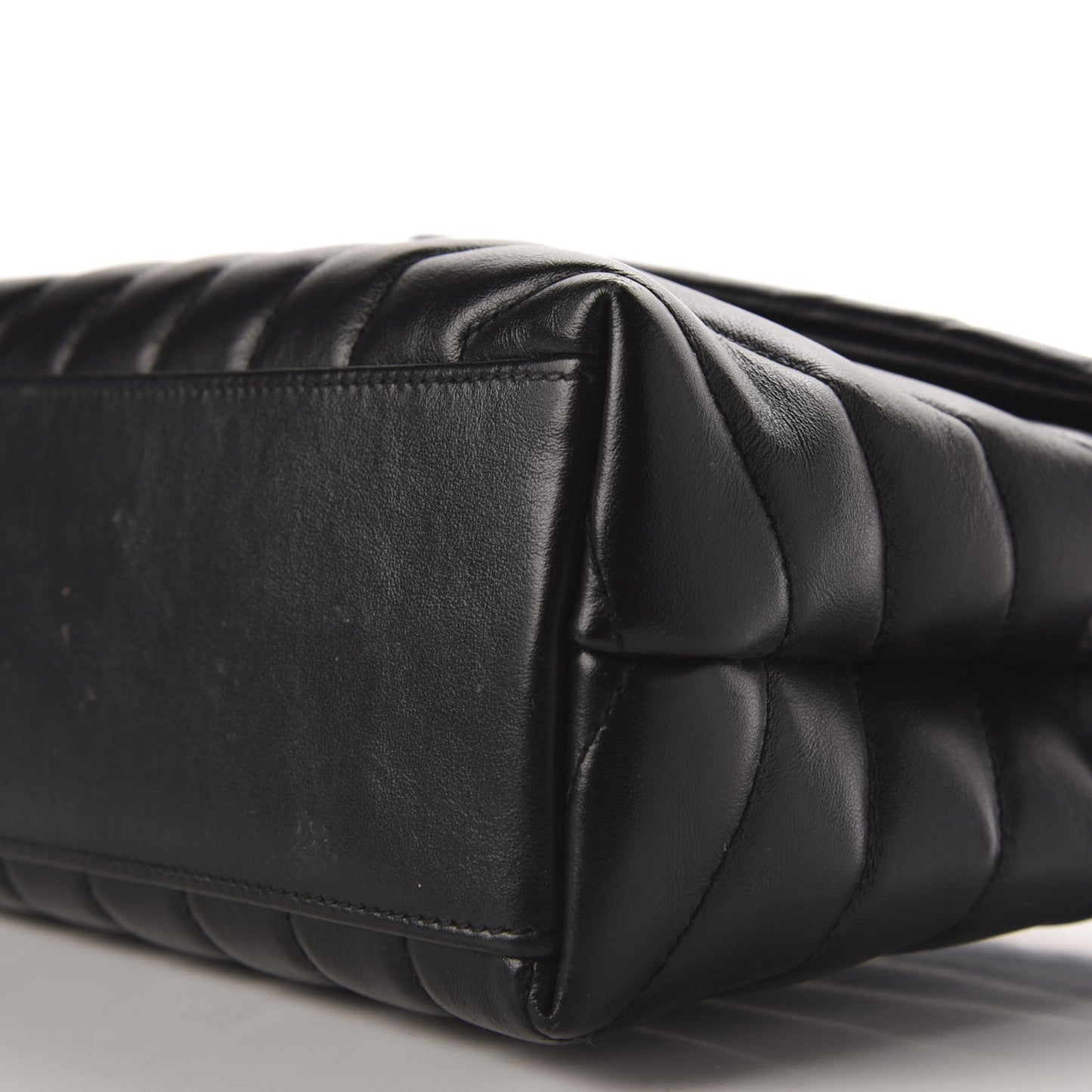 Calfskin Y Quilted Monogram Small Loulou Chain Satchel Black