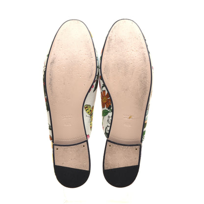 Gucci Canvas Flora Womens Princetown Slippers 40.5 White Multicolor 5 of 8