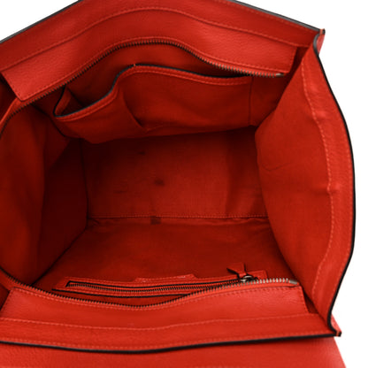 Celine Drummed Calfskin Mini Luggage Coquelicot 5 of 12