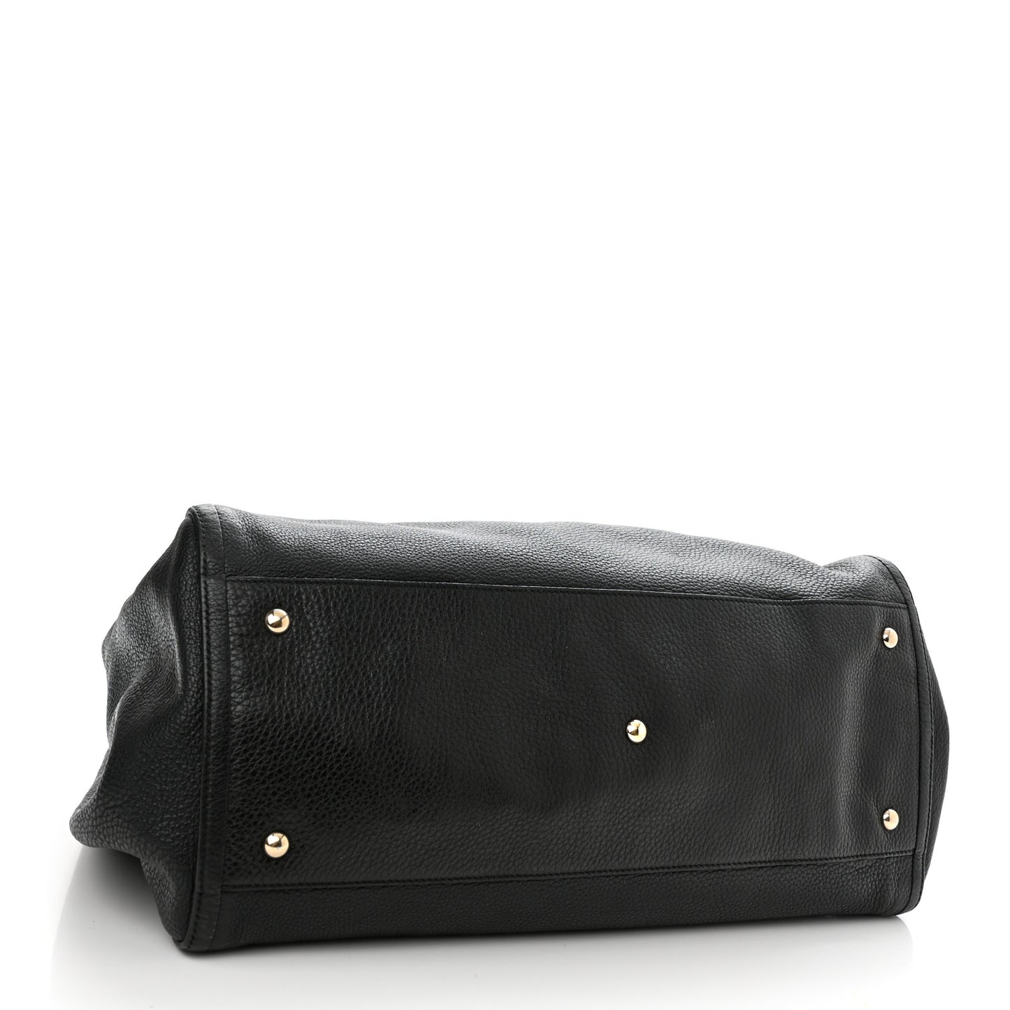 Pebbled Calfskin Large Soho Shoulder Bag Black