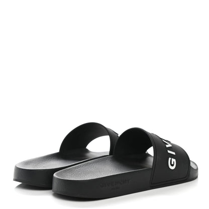Givenchy Rubber Logo Pool Slide Sandals 38 Black 4 of 13