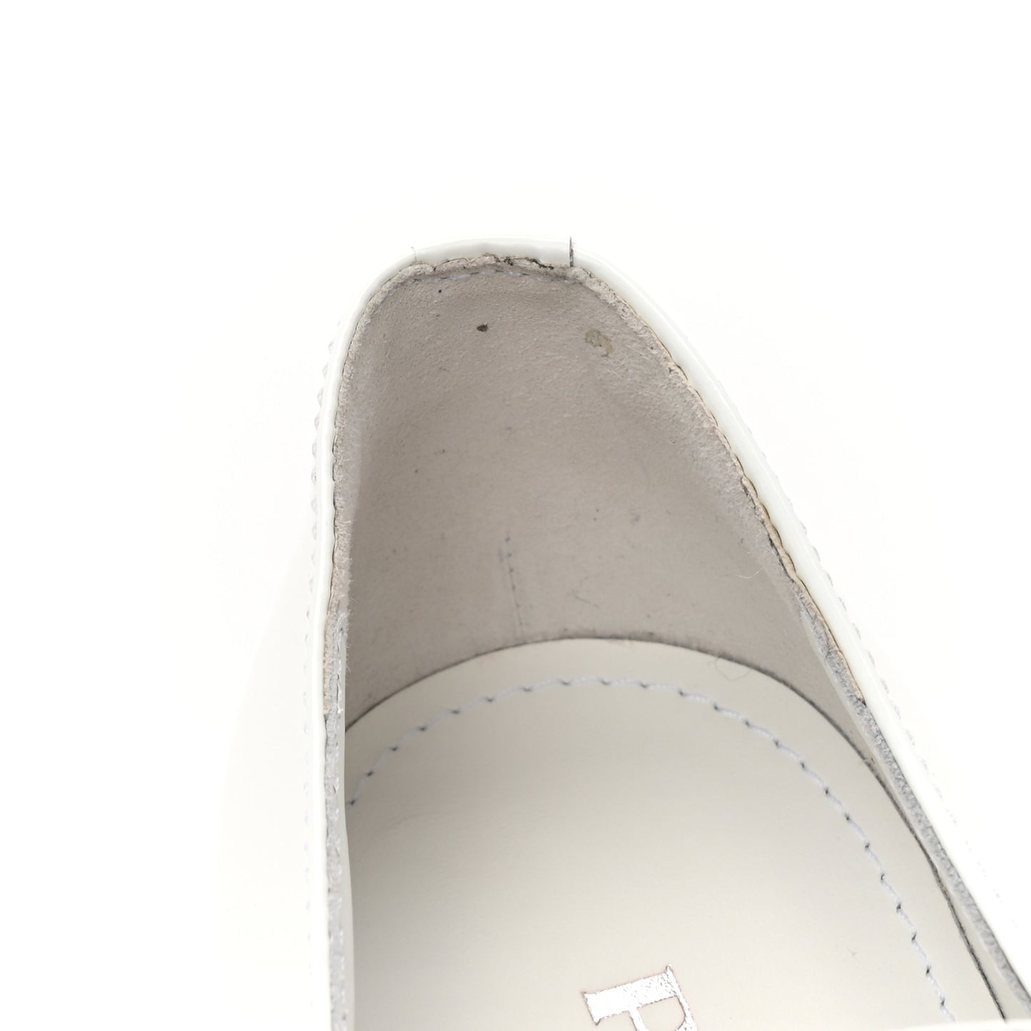 Vernice Triangle 50mm Loafers 38.5 White