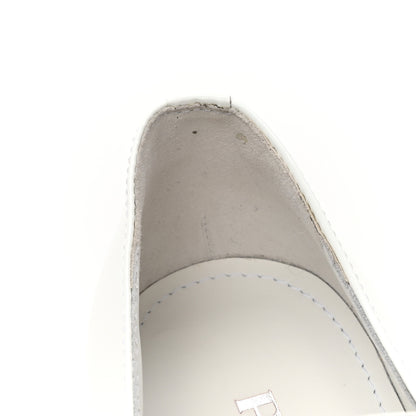 Prada Vernice Triangle 50mm Loafers 38.5 White 9 of 13