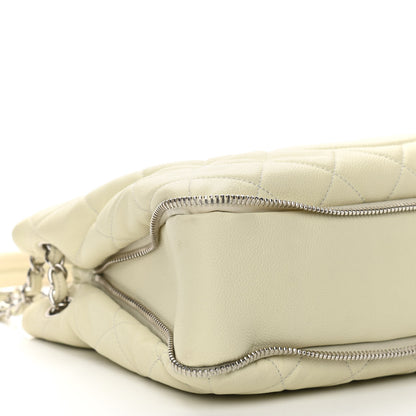 Chanel Caviar Quilted Expandable Zip Shoulder Bag White 8 of 11